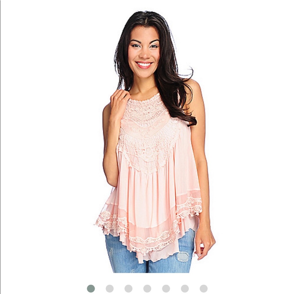 INDIGO THREAD COMPANY SHORT SLEEVE BABYDOLL TOP SMALL